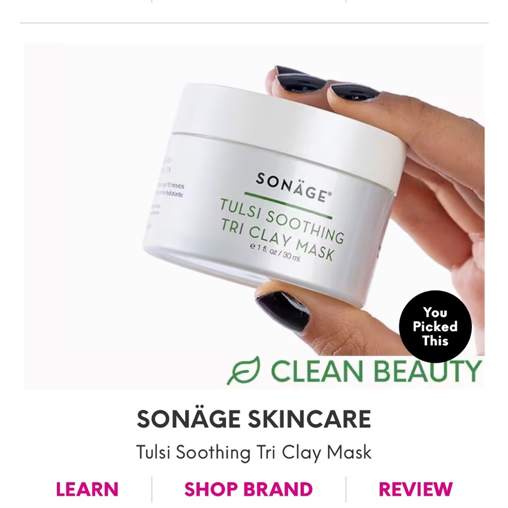 Sonage Skincare Tulsi Soothing Tri Clay Mask